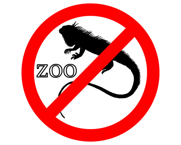 Leguán v zoo zakázáno - Vektor, obrázek