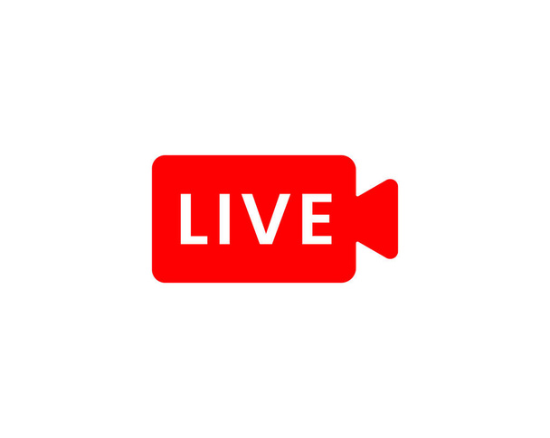 Red live buttons on a white background. Live symbol - Vector, Image
