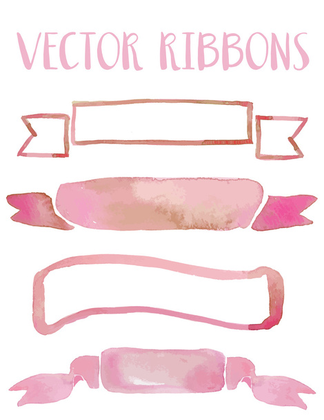 Watercolor Ribbons set - Foto, Imagem