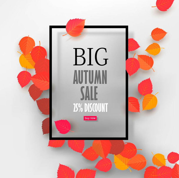 Autumn sale background template. Layouts for shopping sale or promo poster and frame leaflet or web banner - Vector, Image