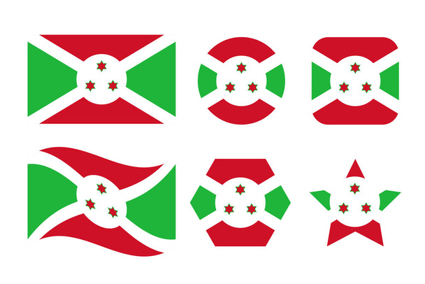 Burundská vlajka jednoduchá ilustrace pro den nezávislosti nebo volby - Vektor, obrázek