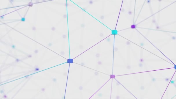 Netzwerk-Animation verbundener Würfel auf weißem Hintergrund. Nahtlose 4K-Schleife - Filmmaterial, Video