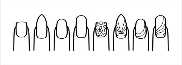 Οι γυναίκες δείχνουν με νύχια. Εικονογράφηση διάνυσμα σκίτσο απόθεμα. EPS 10 - Διάνυσμα, εικόνα
