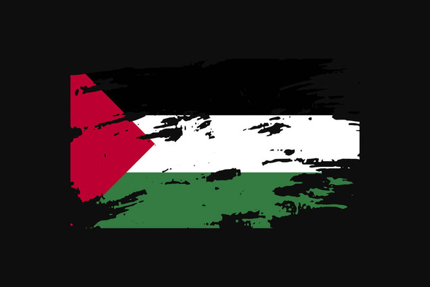 パレスチナのグランジスタイルの旗。Tシャツのグラフィック、プリント、ポスター、背景を使用します。. - ベクター画像