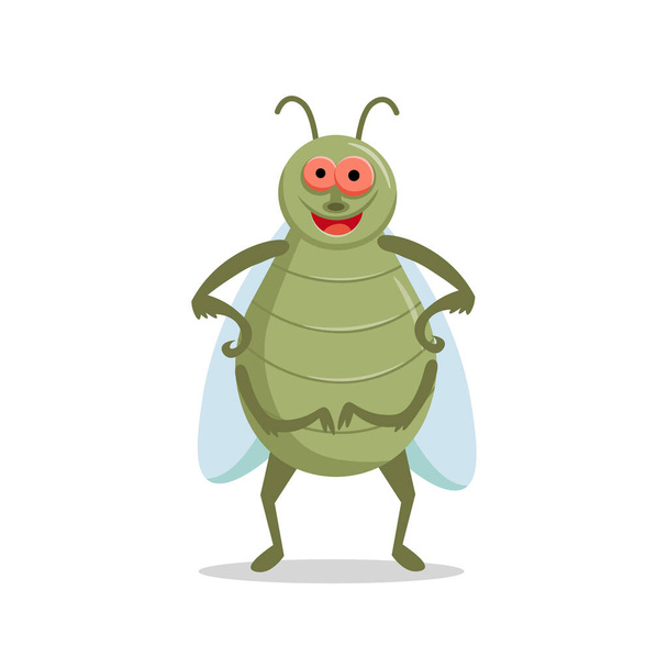  Insecte de la mouche du dessin animé. Illustration vectorielle sur fond blanc. - Vecteur, image