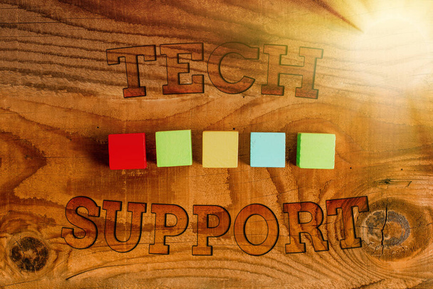 Sign displaying Tech Support. Business idea Assisting individuals who are having technical problems Building An Unfinished White Jigsaw Pattern Puzzle With Missing Last Piece - Photo, Image