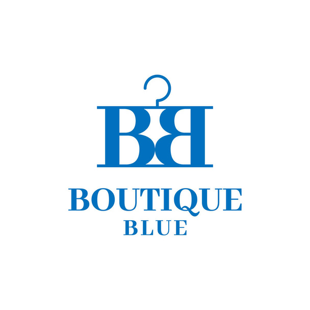 Letter Initial BB Hangers for Blue Boutique. Vhodné pro oblečení Módní Oblečení Maloobchod E Commerce Shop Store Obchodní značka Jednoduché ploché logo Design. - Vektor, obrázek