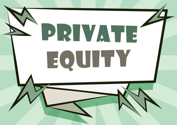 Konzeptionelle Bildunterschrift Private Equity. Business Schaufenster Kommanditgesellschaften bestehend aus Fonds, die nicht börsennotiert sind. - Foto, Bild