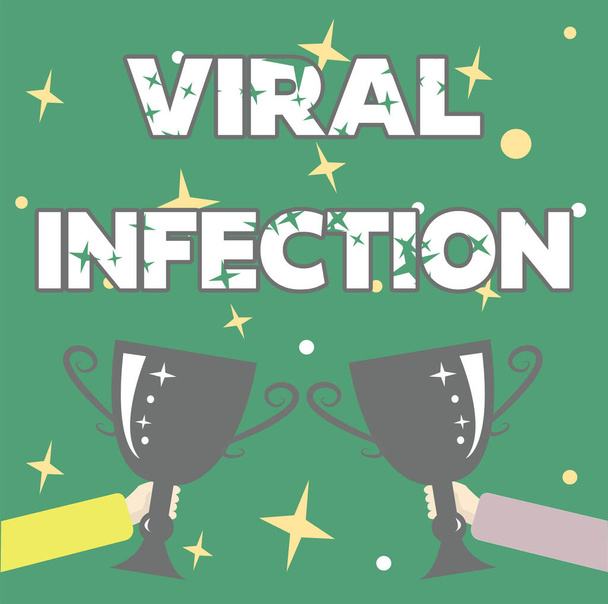 ウイルス感染の兆候を示すインスピレーション。ビジネスコンセプト有害なウイルスの繁殖からの細胞の特定の攻撃概要勝利報酬式、新しい勝者の概念を祝う - 写真・画像