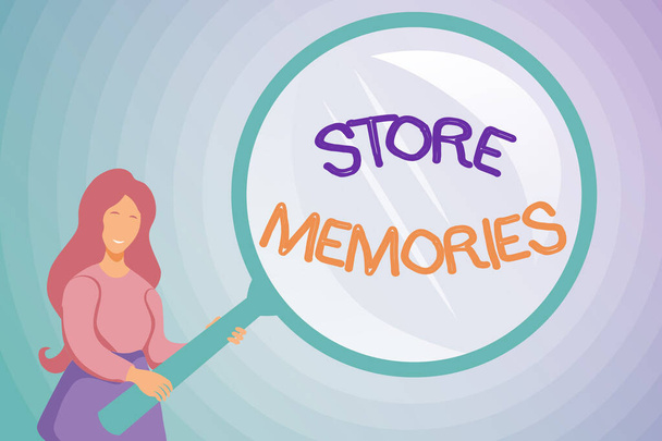 Kézírás tábla Store Memories. A korábban megszerzett adatok bevitelének és tárolásának folyamata Absztrakt Nyomozás és Nyomok keresése, Válaszok keresése Koncepciók - Fotó, kép