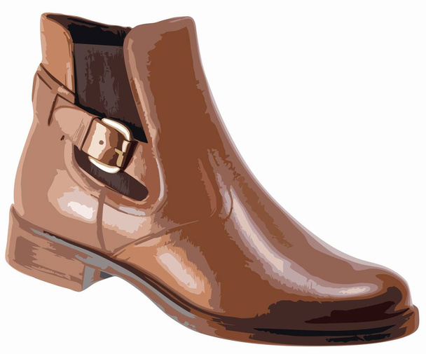 Mens brown boots on a white background - Vector, Image