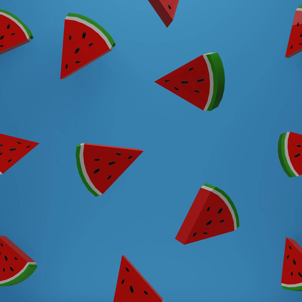 background of watermelons 3d rendering. - Photo, image