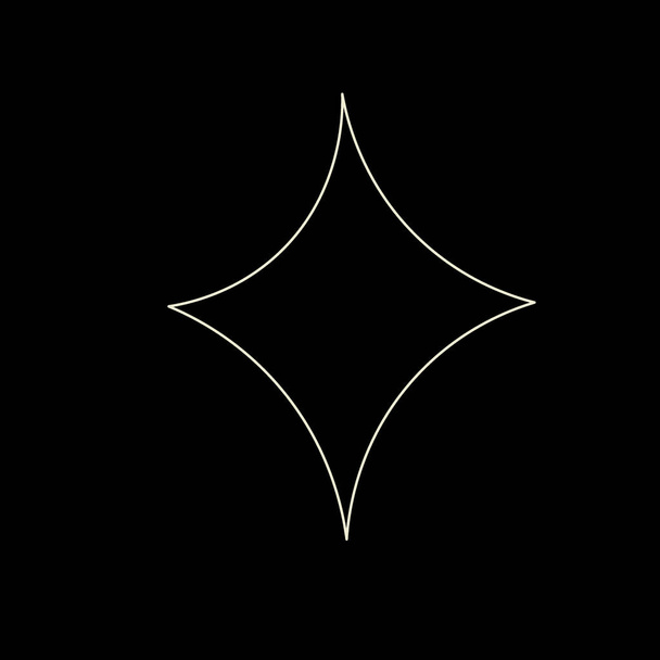   Celestial icon star in gold colors on black background. Perfect for  interior posters, postcards, social media and more.  Vector illustration. - Vector, Image