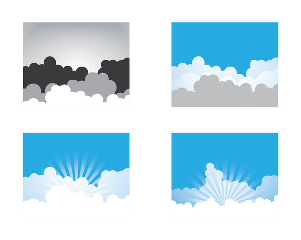 Ciel bleu avec illustration d'icône vectorielle nuage - Vecteur, image