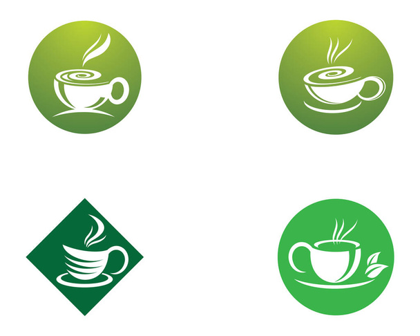 Tazza di tè logo modello icona vettoriale disegno illustrazione - Vettoriali, immagini