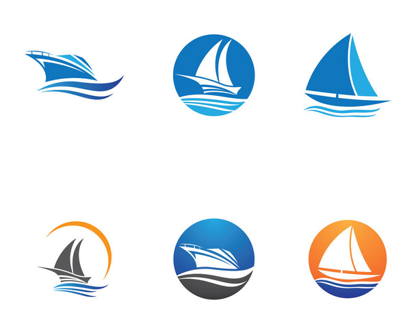 дизайн векторной иконки логотипа круизного корабля - Вектор,изображение
