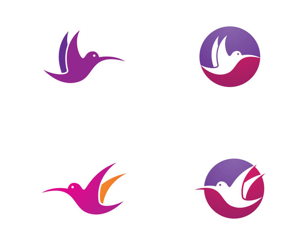 Hummingbird logo modello icona vettoriale illustrazione design - Vettoriali, immagini