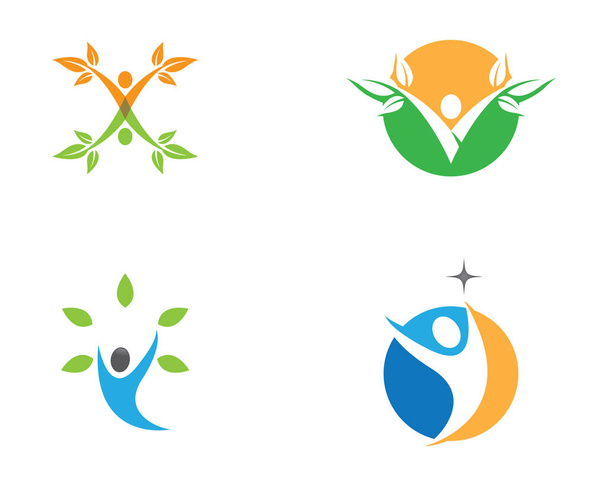 Vida saudável Modelo de logotipo ícone do vetor ilustração design - Vetor, Imagem