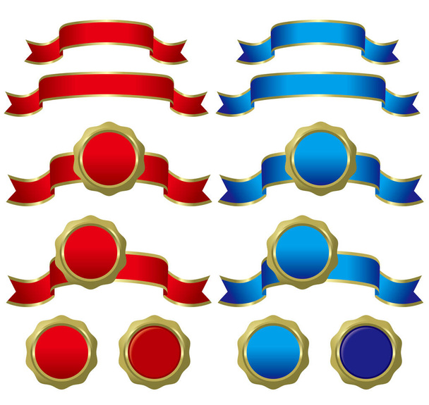 Conjunto de iconos de insignias y cintas. - Foto, imagen