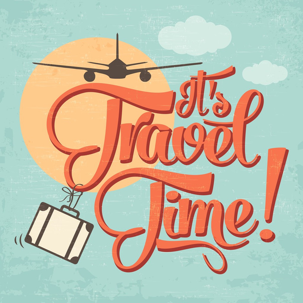 Каллиграфическое письмо "Время путешествовать
" - Вектор,изображение