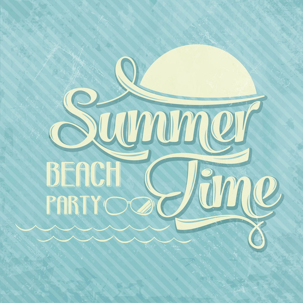 kalligrafikus írás "nyári idő - beach party" - Vektor, kép