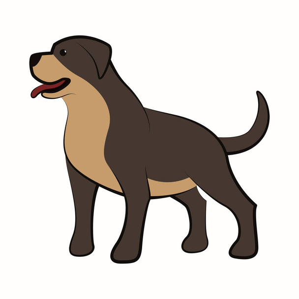 Carino Cartoon Vector Illustrazione icona di un grande cane. È lo stile piatto. - Vettoriali, immagini