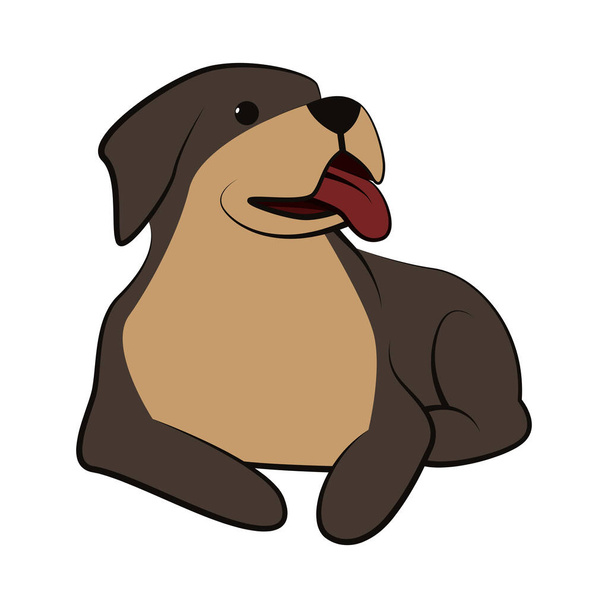 Aranyos rajzfilm vektor illusztráció ikon egy nagy kutya. Ez lapos stílus.. - Vektor, kép