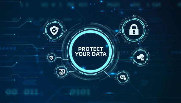 Cyber sicurezza protezione dei dati business tecnologia privacy concetto. Proteggi i tuoi dati - Foto, immagini