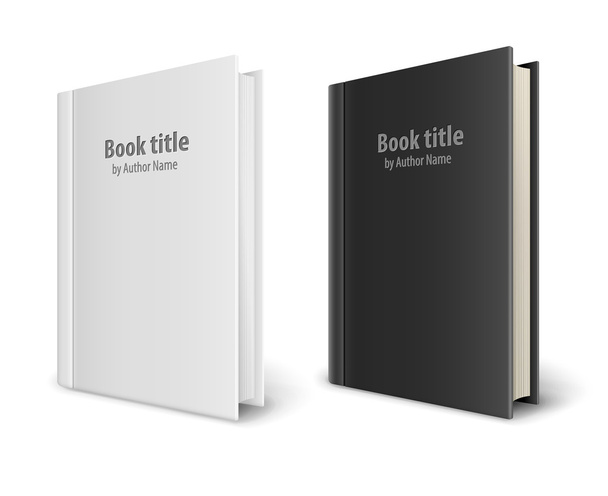 Bücher-Vorlagen mit weißen und schwarzen Abdeckungen - Vektor, Bild