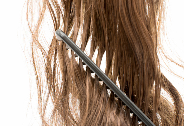 hosszú barna haj stílus - Fotó, kép
