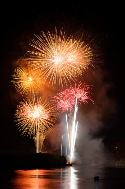 Colorful fireworks. Fireworks are a class of explosive pyrotechnic - Photo, Image