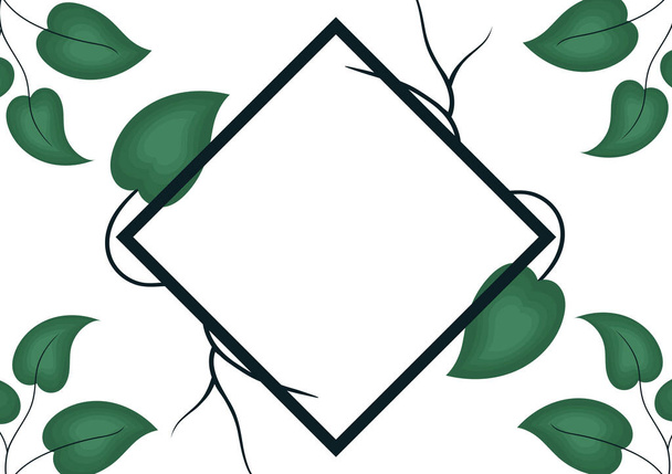 fondo con tema natural con diseño de la hoja en color verde fresco - Vector, imagen