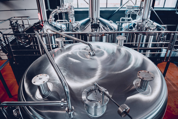 Craft beer brewing equipment in privat brewery - Foto, afbeelding