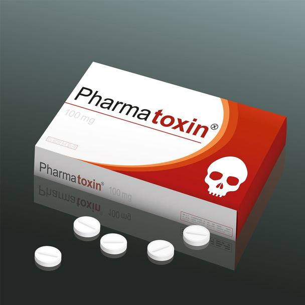 Pills Pharmatoxin Skull - Vektör, Görsel
