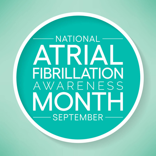 El Mes Nacional de Concientización de la Fibrilación Atrial (AFIB) se observa cada año en septiembre, es una afección cardíaca que causa una frecuencia cardíaca irregular y a menudo anormalmente rápida. Ilustración vectorial - Vector, Imagen