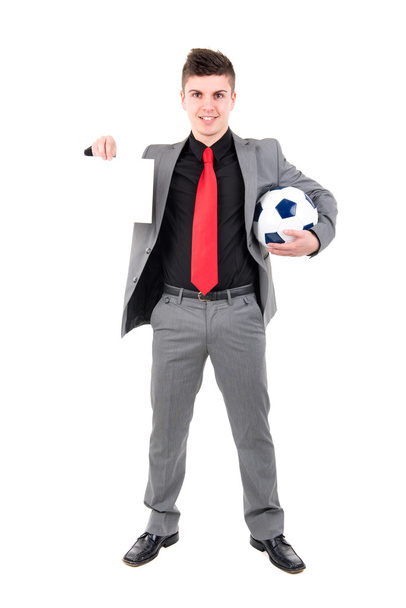 Businessman playing soccer - Zdjęcie, obraz