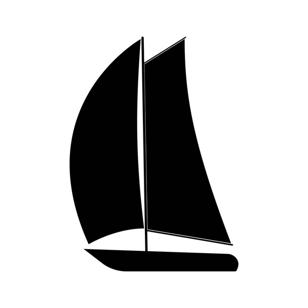 Sailing yacht for travel and recreation on a white background. A vector image. - Vector, Image