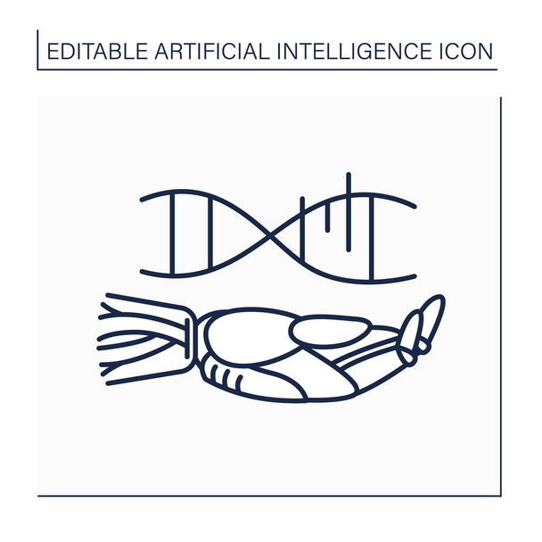 AI in genetic line icon - Vector, Image