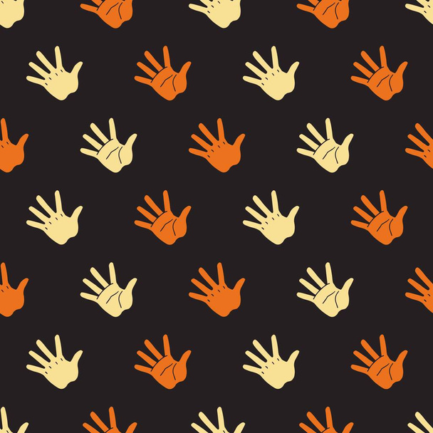Hello Palm Hands｜ベクトルグラフィックアートシームレスなパターンは、背景やアパレルデザインに使用することができます - ベクター画像