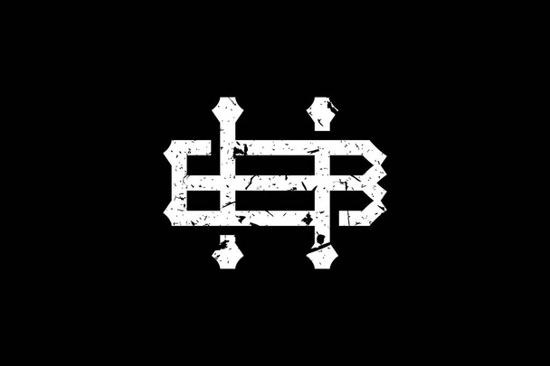 Vintage Initial Letters HB Logo. Dieses Logo integriert kreativ antike Monogrammschrift. Es eignet sich für Royalty, Boutique, Hotel, Heraldic, Mode. - Vektor, Bild