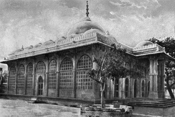 20 déc. 2007 Ancienne photo peinte à la main de pierre Moskque de la tombe d'Ahmedabad-Shah Allum-Ahmedabad Maintenant un site du patrimoine mondial de l'UNESCO-Gujrat-INDE - Photo, image