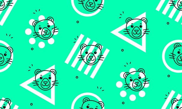 Seamless pattern with panthers. Icon design. Template elements - Вектор,изображение
