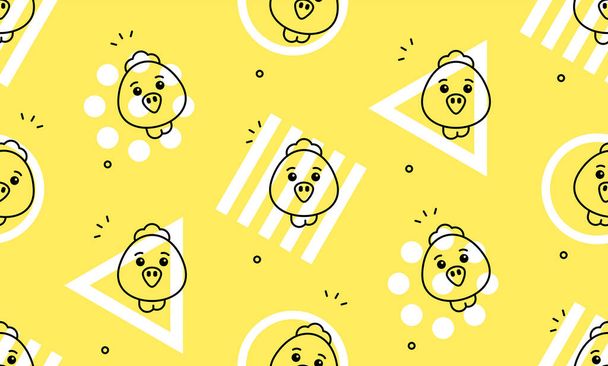 Seamless pattern with chicks. Icon design. Template elements - Вектор,изображение