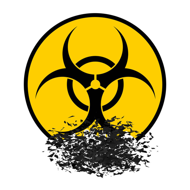 Dejte si pozor na nápis Biohazard izolovaný na bílém Backgrouind. Mezinárodní symbol nebezpečnosti. Výstražná ikona viru - Vektor, obrázek