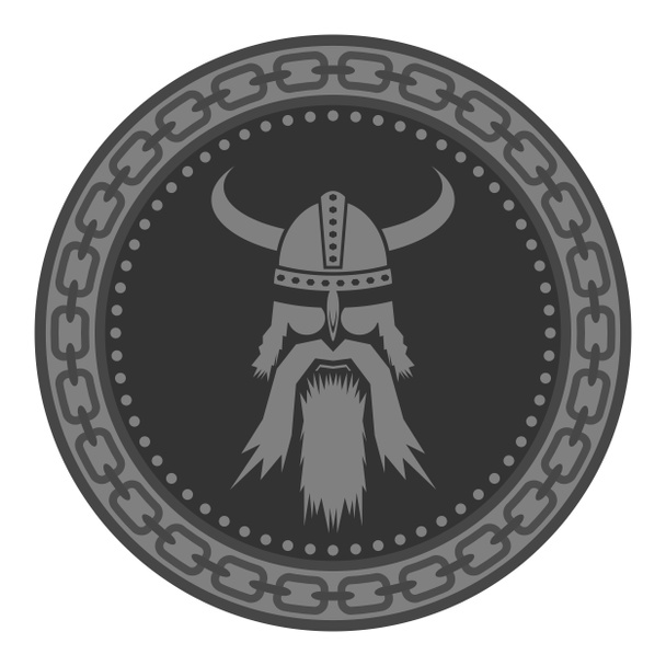 Viking Head Silhouetten Ikone isoliert auf weißem Hintergrund - Foto, Bild