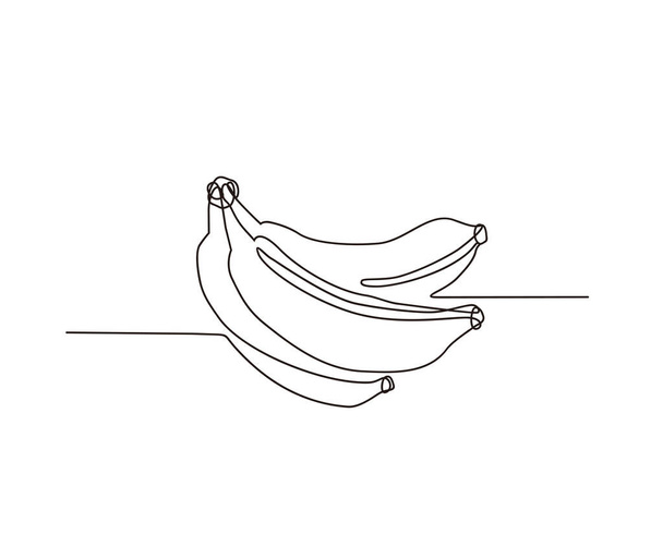 Disegno continuo di una linea di banana. design vettoriale a banana a linea singola. Stile minimalismo disegnato a mano. - Vettoriali, immagini