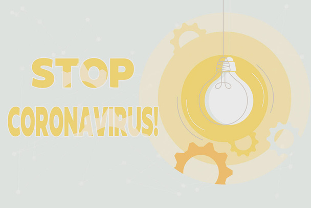 Sinal de texto a mostrar Stop Coronavirus. Foto conceitual Campanha de conscientização da doença lutando para diminuir os casos COVID19 Conceito de Pensamento Crítico e Lógico, Ideias e Projetos Brilhantes Abstratos - Foto, Imagem