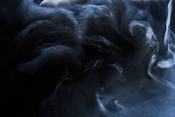 Abstract blue ocean background. Underwater swirling smoke, vibrant sea colors wallpaper, wave paint in water - Fotografie, Obrázek