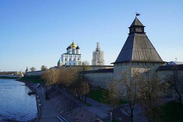 Interesting walk around the delightful Pskov Kremlin on a warm May morning - Photo, Image