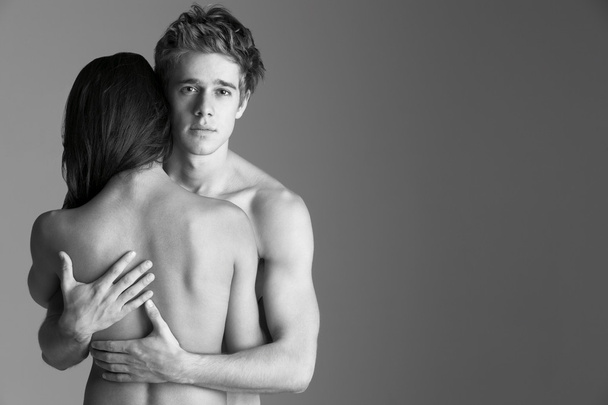 Naked Young Couple Embracing - Foto, Imagem
